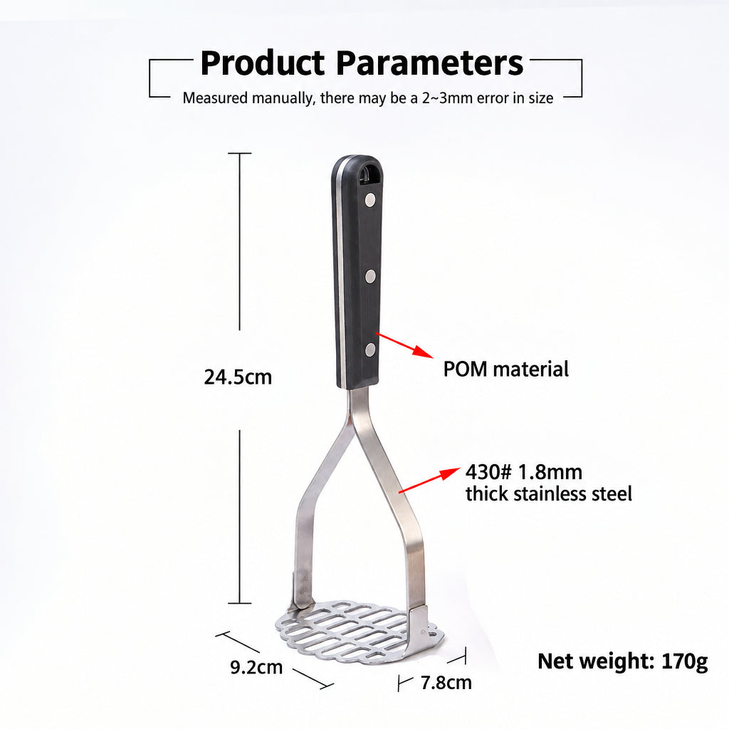 Stainless Steel Cooking Spatula, Potato Pressing Spoon, Cooking Utensils, Kitchen Tools, Manual Potato Masher, Sweet Potato Masher, Purple Potato Masher