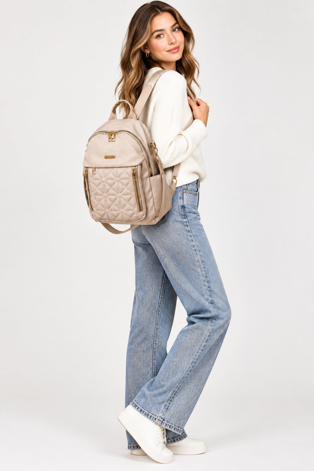 Cross-Border Hot-Selling Backpack for Women - Fashionable and Versatile Women's Backpack Small Bag Travel Large Capacity Computer School Bag