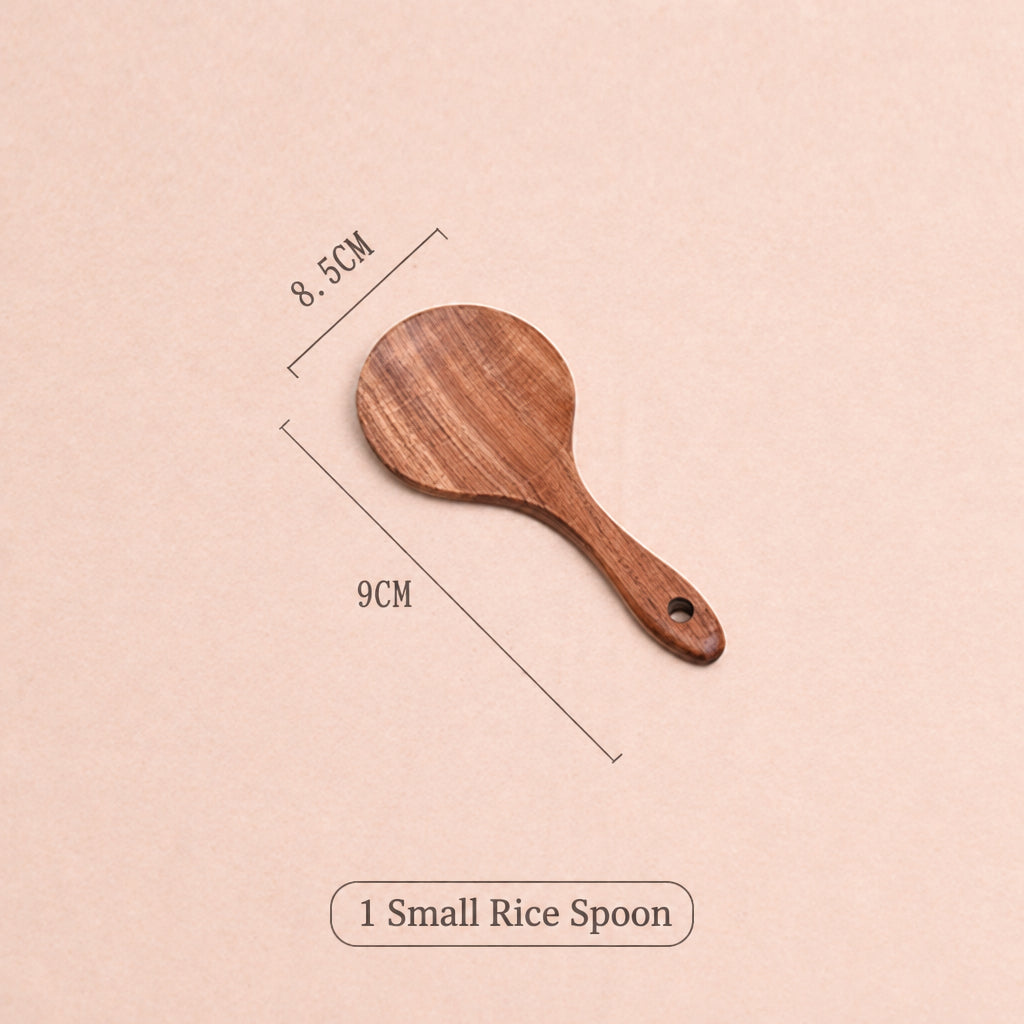 Paint-free Wax-free Wooden Cooking Spoon Shovel suit Kitchenware Long Handle Non-stick Pan Stir-frying Shovel Wooden Acacia Soup Spoon