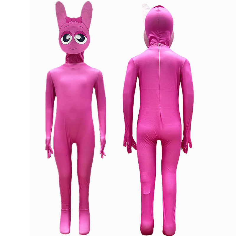 Cross-Border Hot Selling Tight Clothes Halloween Cos Costume Sprunki Incredibox Rhythm Box Cosplay