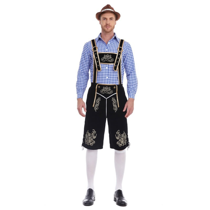 European and American New Products German Oktoberfest Clothing Shirt Overalls Hat Three-Piece Suit Men's Beer Suit