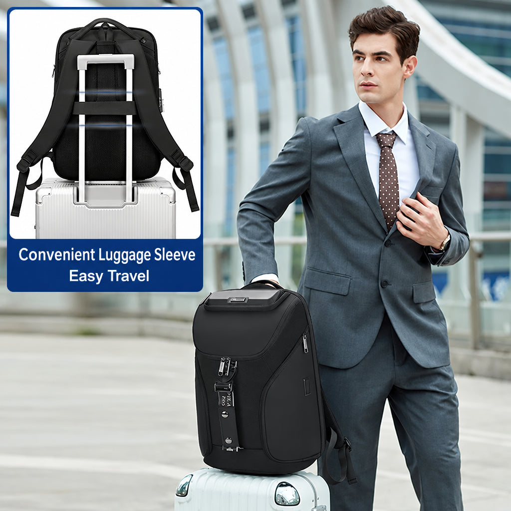 Business Backpack, Trendy Men's Waterproof Backpack, Large Capacity, Multi-Functional Anti-Theft Computer Bag for Business Trips, Simple and Casual