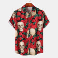 Amazon Cross-border Trade 2024 New Halloween Men's Casual Printed Short-sleeved Shirt Beach Shirt for Men