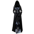New Halloween Witch Dress Hooded Skeleton Witch Magician Cosplay Stage Performance Costume