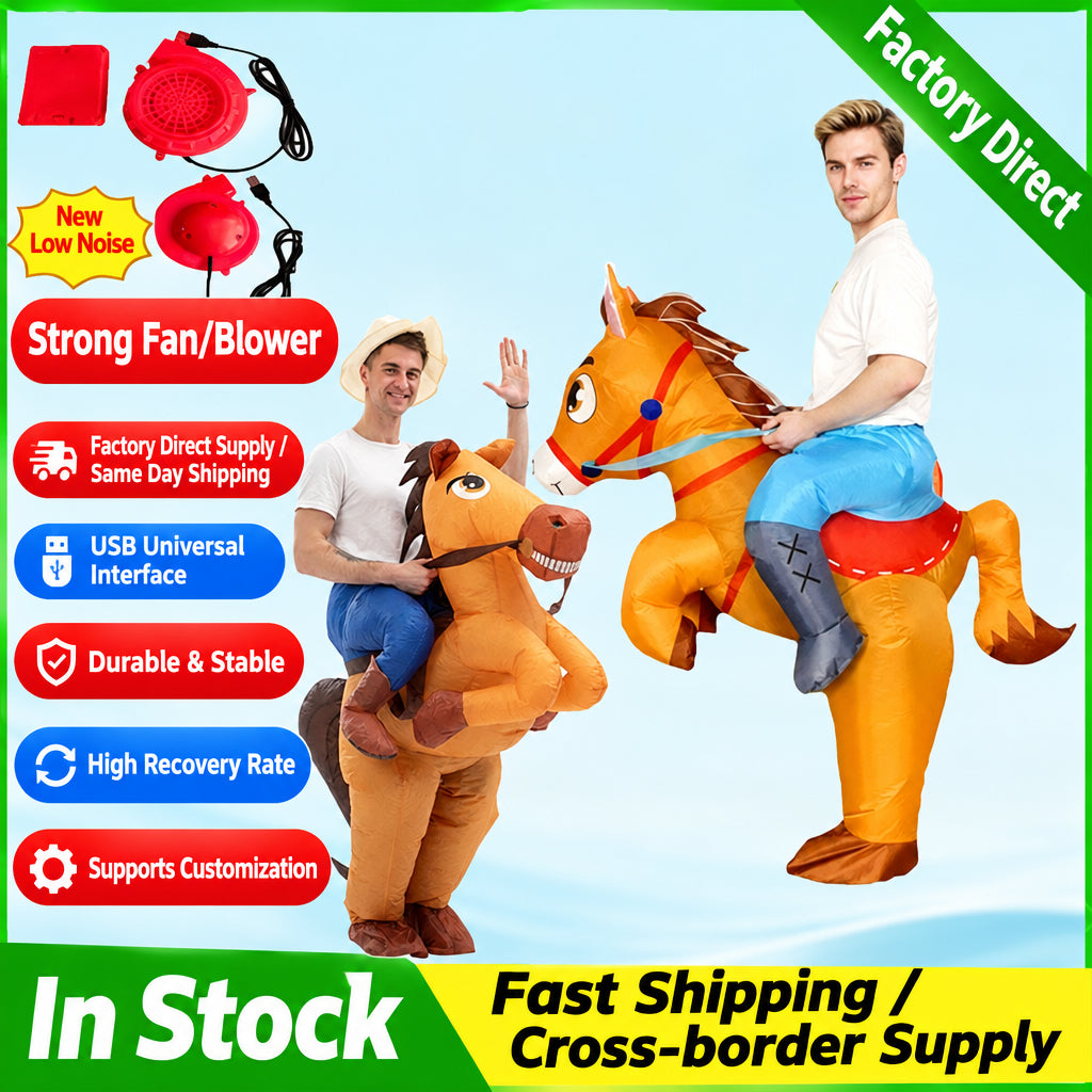 Cross-Border Trade Halloween Costume Party Props Riding Animal Cute Horse Inflatable Costume Theme Party