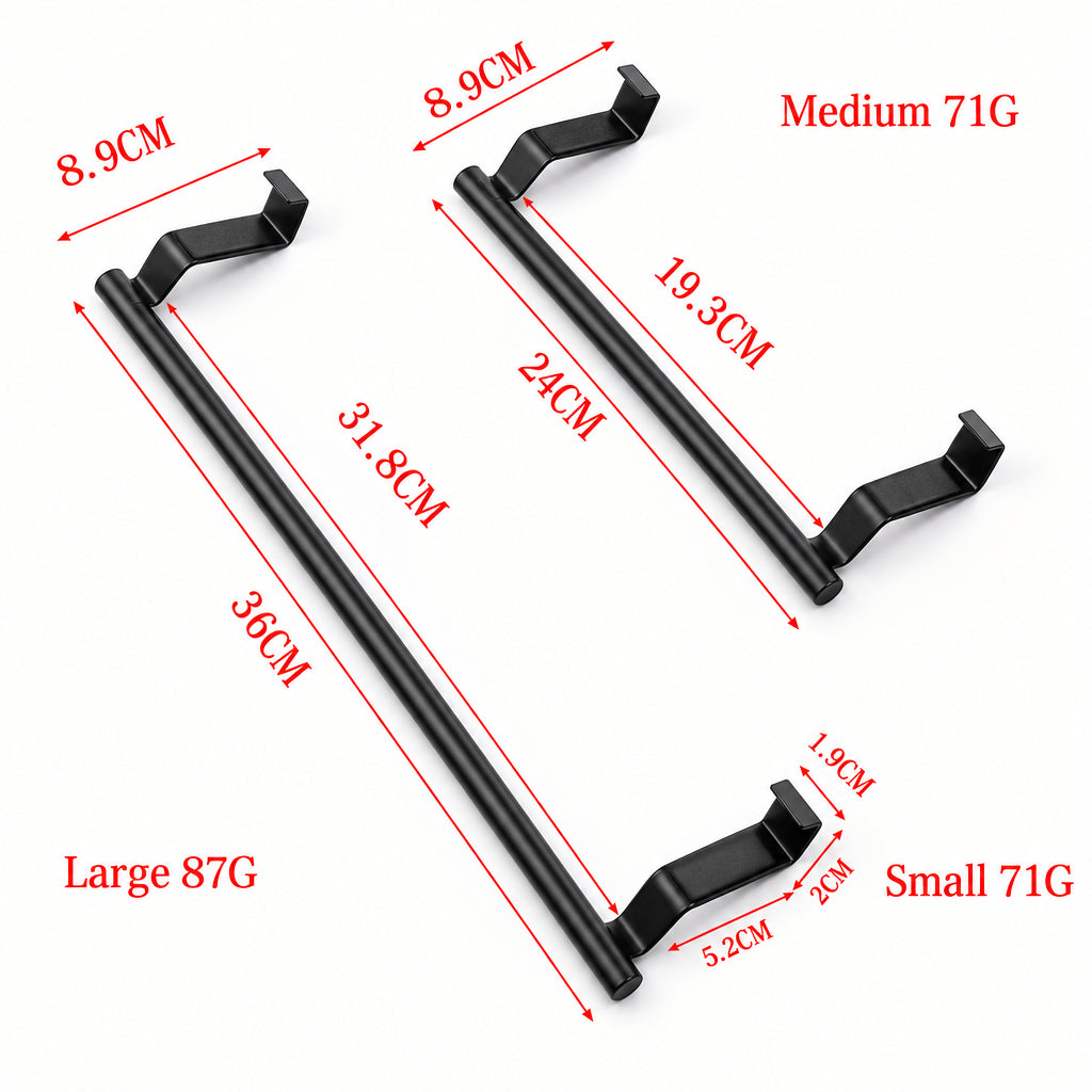 Ready-Made No-Drill Towel Rack Wardrobe Kitchen Cabinet Storage Rack Over-The-Door Bathroom