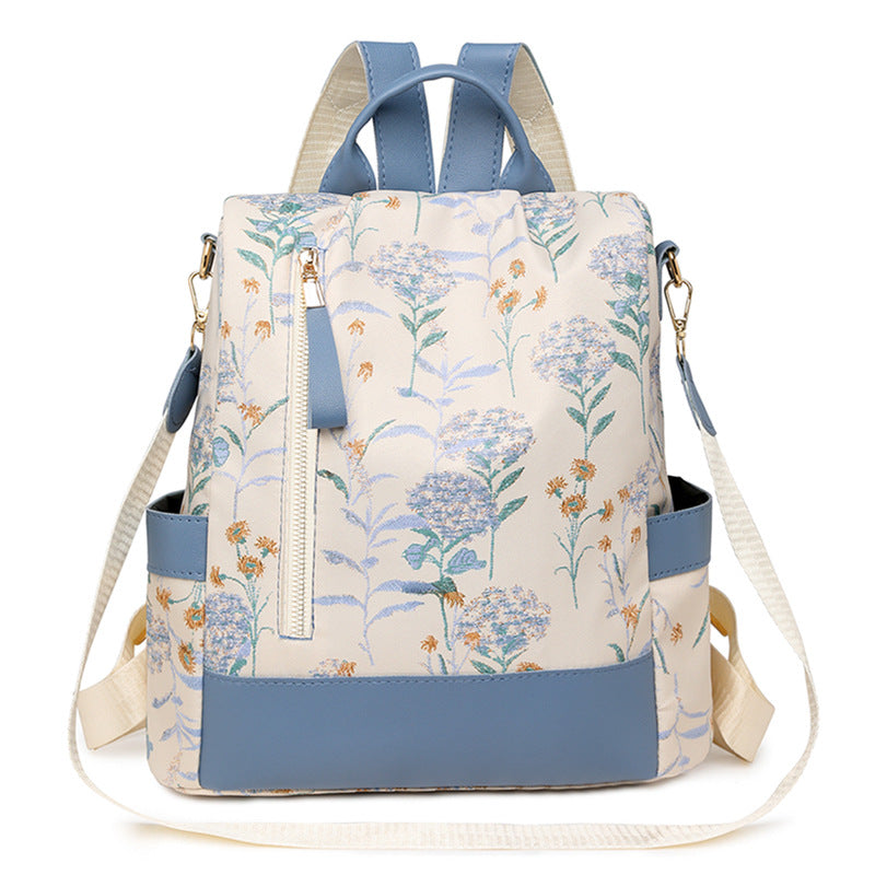 Cross-border Foreign Trade Bag Women's New Multi-functional Large Capacity Backpack PU Fabric Fashion Printed Portable Backpack for Women