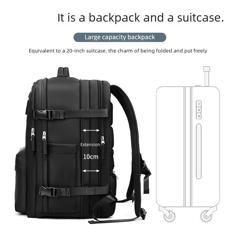 Travel Backpack Women's Extra Large Capacity Lightweight Expandable Casual Backpack Men's School Bag Dry and Wet Separation Travel Bag