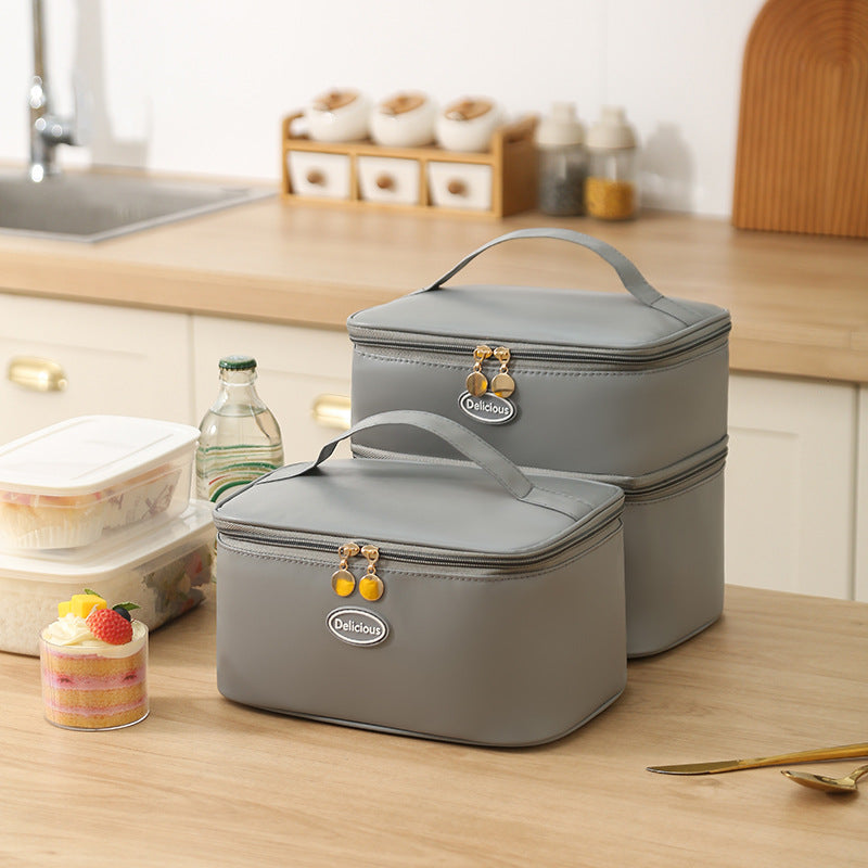 Student Portable Double-Layer Lunch Box Office Worker Lunch Box with Lunch Bag Camping Travel Bag Camping Essentials