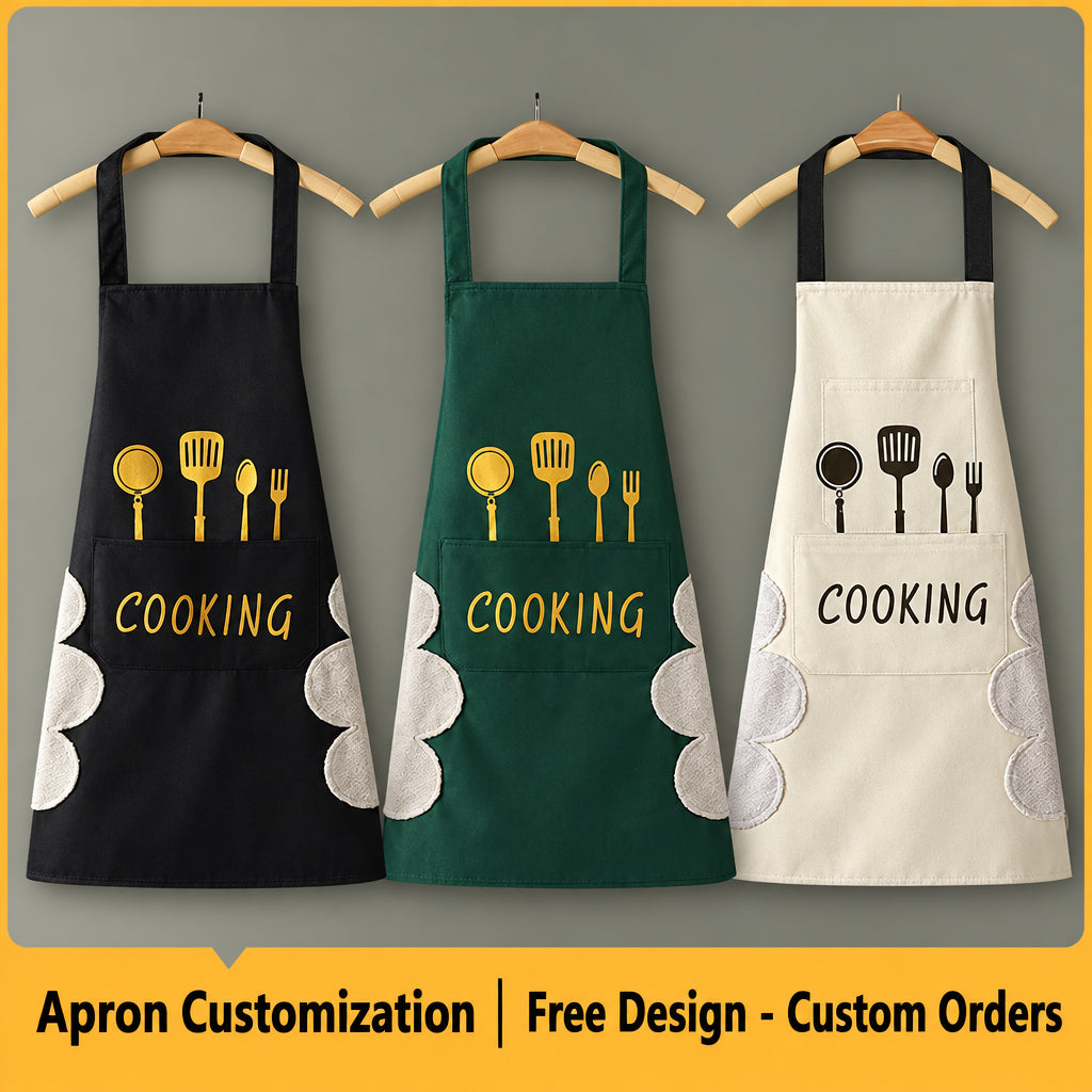 Logo advertising custom apron waterproof and oil-proof pvc kitchen cooking custom waist household a wholesale