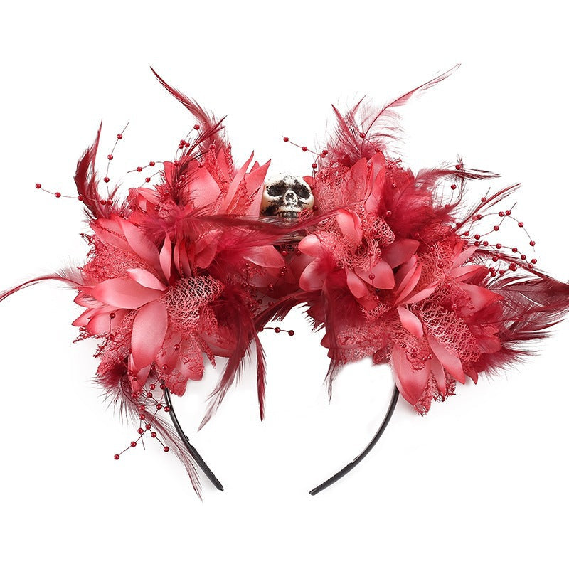 Spider Flower Party Halloween New Flower Headdress Hair Hoop Wholesale Makeup Personality European and American Cosplay