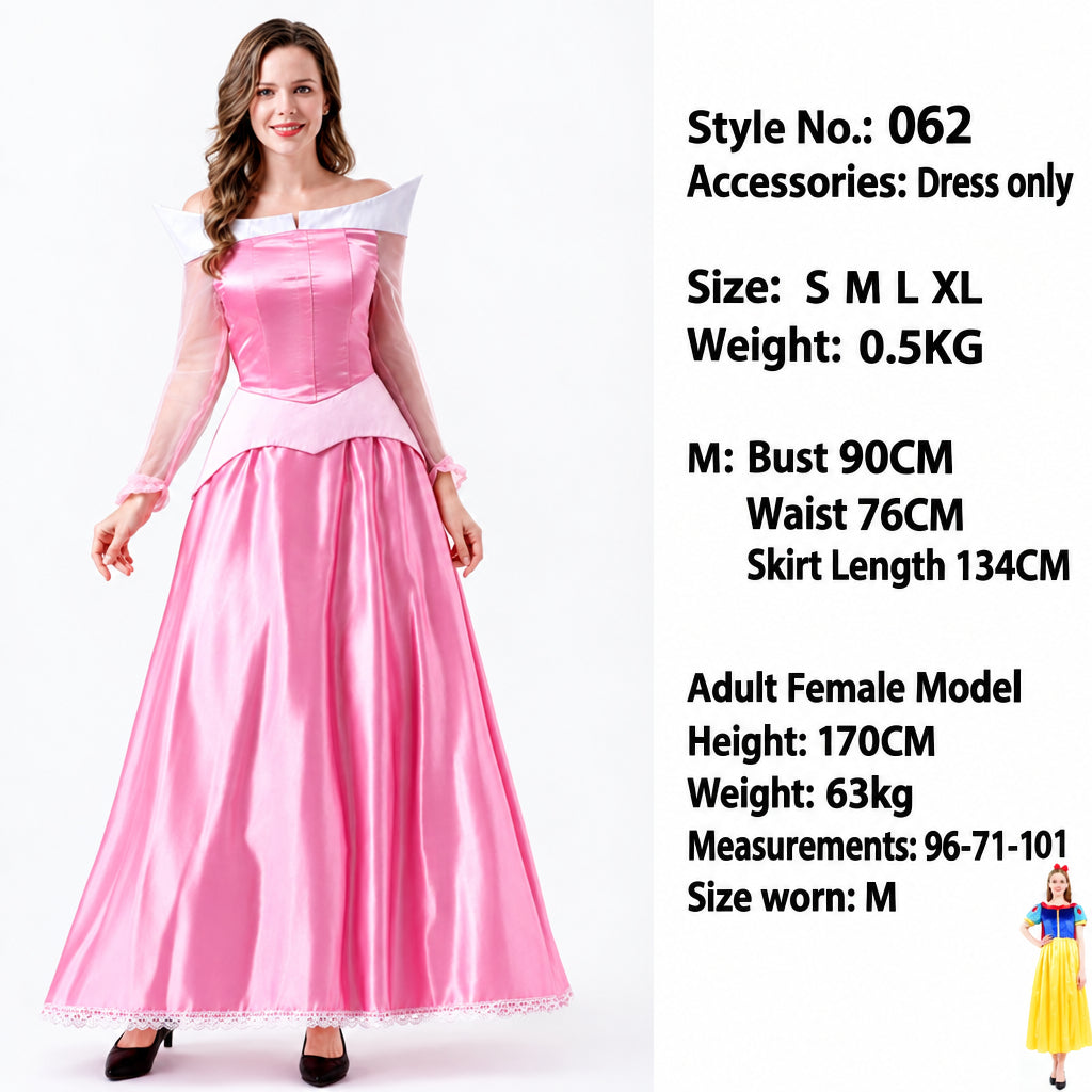 Adult Halloween Snow White Bell Cinderella Ice Sleeping Beauty Rapunzel Party Stage Performance Princess Dress