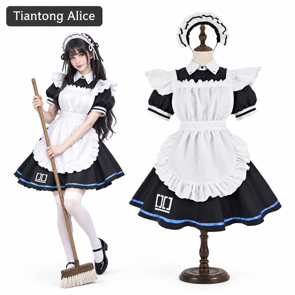 In stock Blue file cos Tiantong Alice cosplay costume maid costume Halloween character anime costume