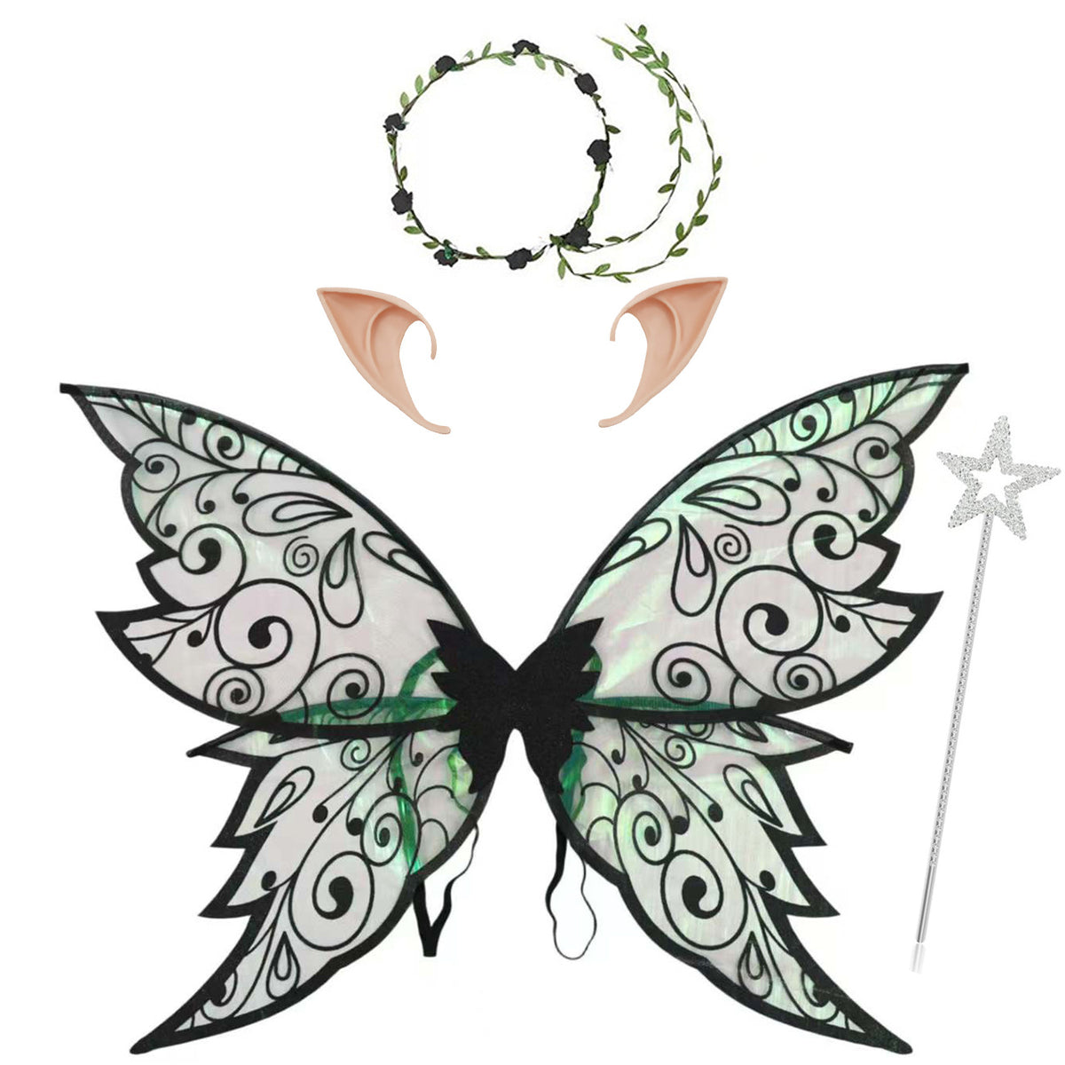 Halloween New Products for Kidsren and Adults Elf Butterfly Wings Back Decoration Holiday Party Dress up Hot Stamping Butterfly Wings