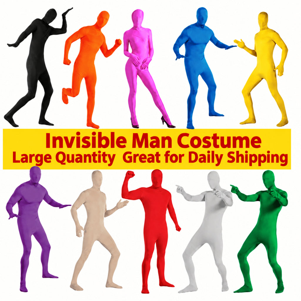 Halloween Invisibility Man in Black Costume cos Ninja Invisible Man Adult Tights Stage Performance Costume