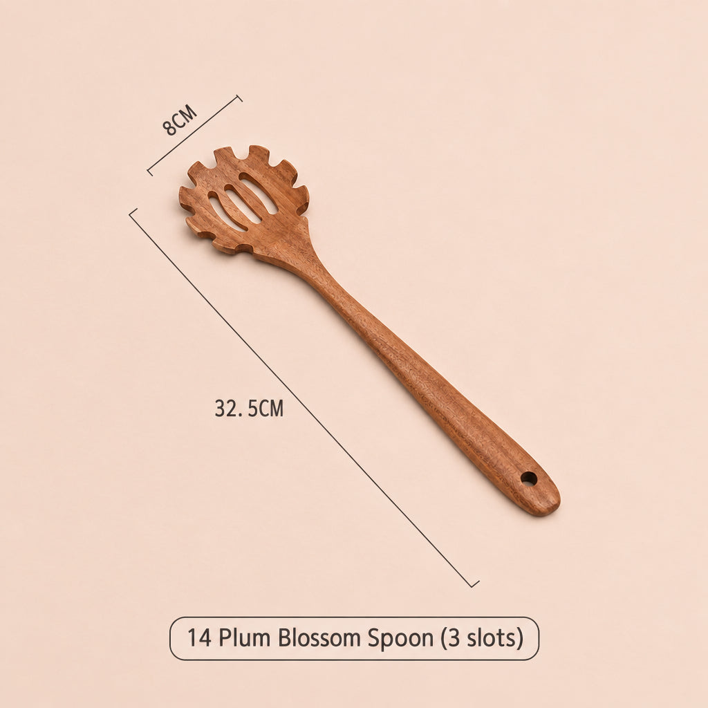 Paint-free Wax-free Wooden Cooking Spoon Shovel suit Kitchenware Long Handle Non-stick Pan Stir-frying Shovel Wooden Acacia Soup Spoon