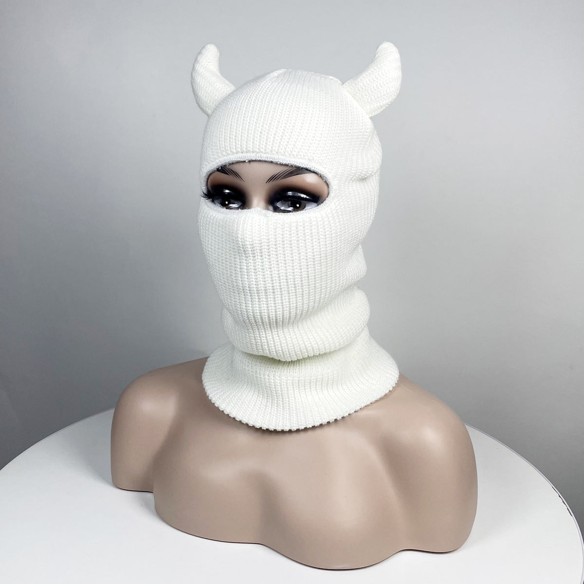 Factory horn single hole headgear hat Halloween play hat cute knitted hat wool hat cross-border wholesale