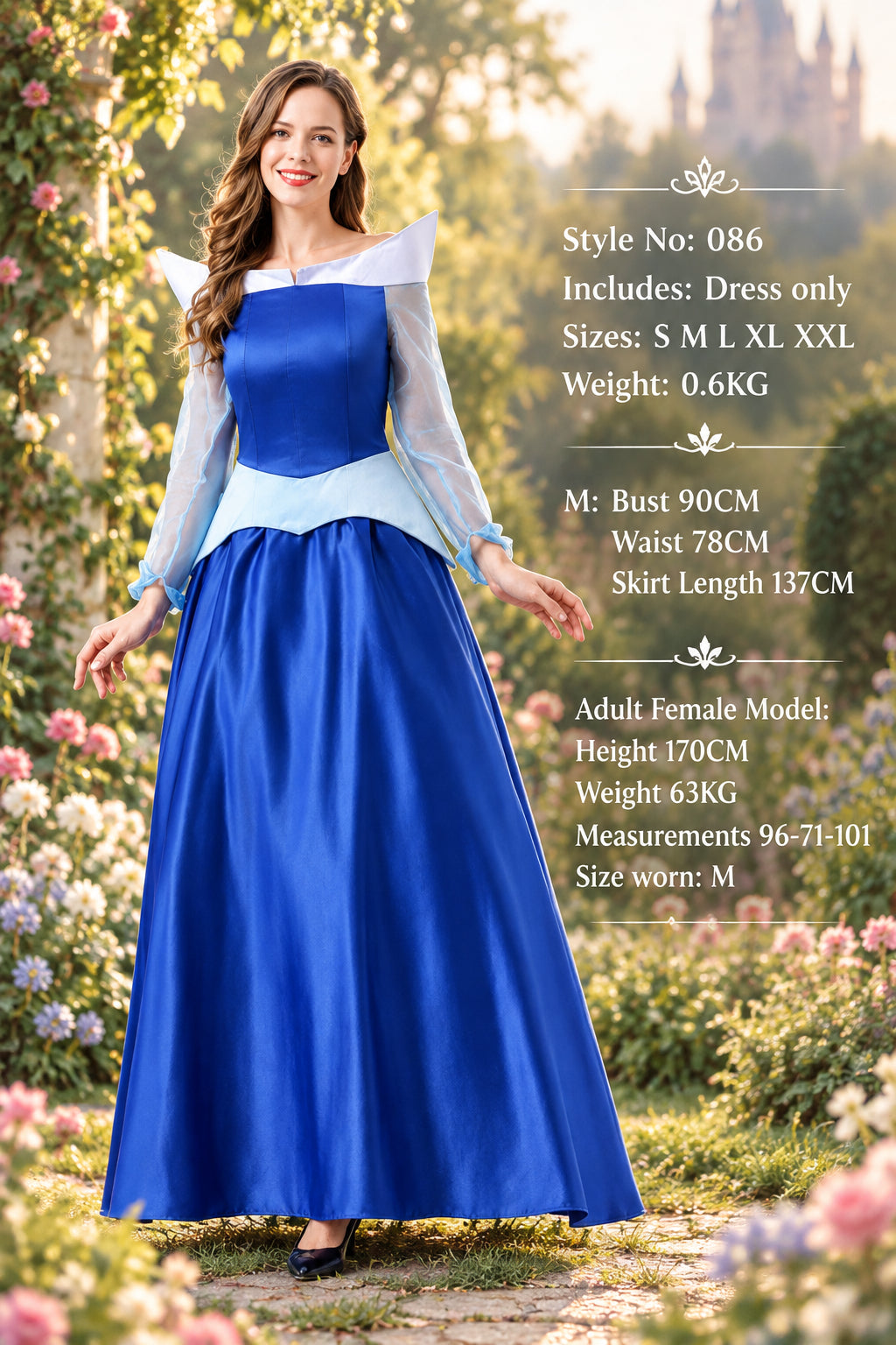 Adult Halloween Snow White Bell Cinderella Ice Sleeping Beauty Rapunzel Party Stage Performance Princess Dress