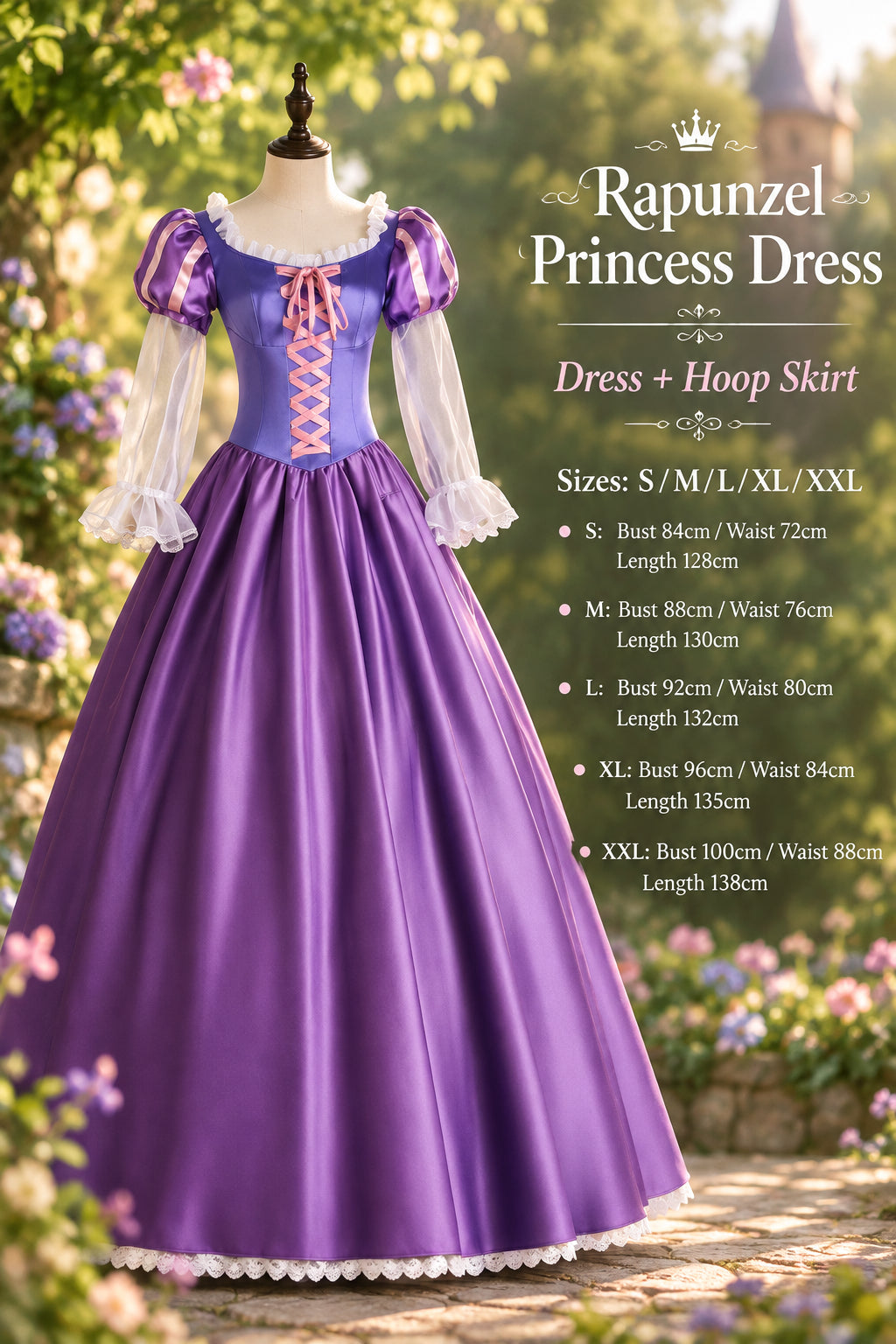 Adult Halloween Snow White Bell Cinderella Ice Sleeping Beauty Rapunzel Party Stage Performance Princess Dress