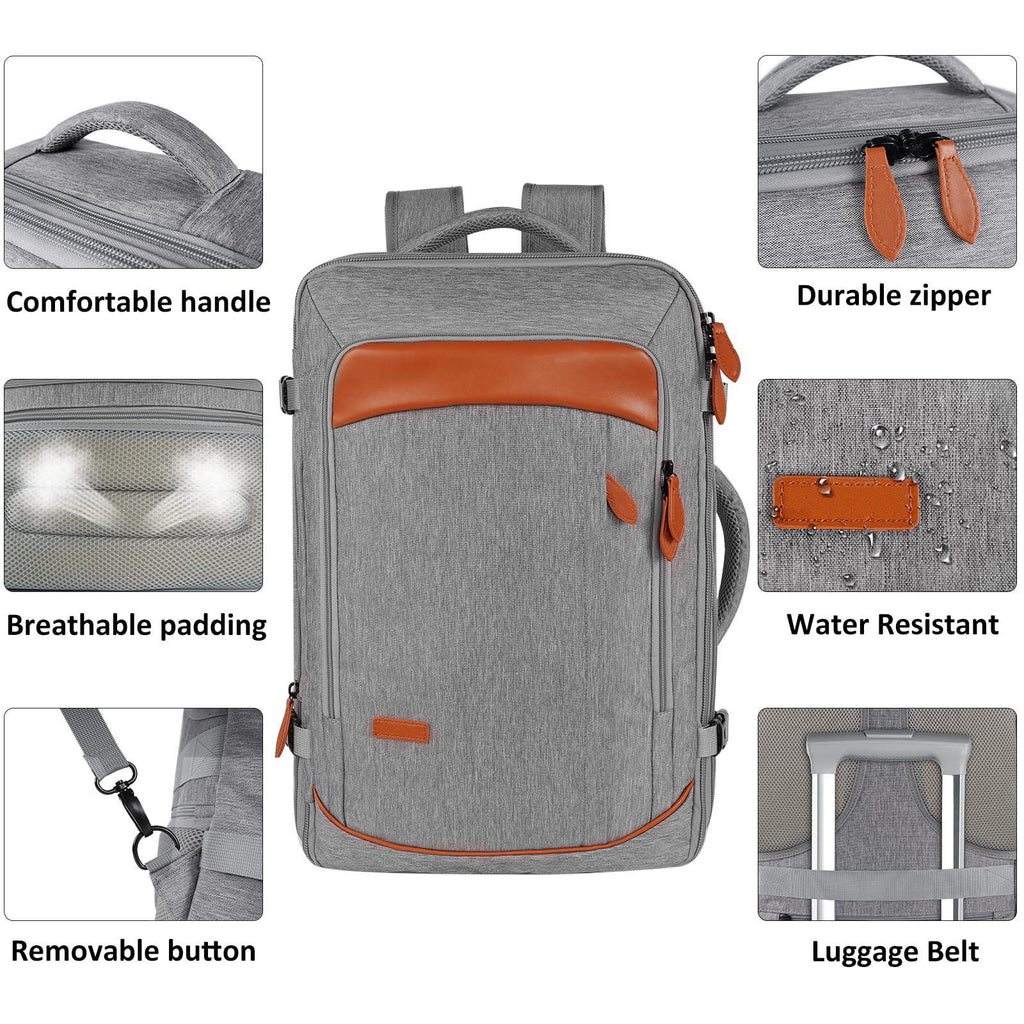 Cross-Border Men's Multifunctional Waterproof Computer Backpack Large Capacity Gray Business Backpack Casual Business Trip Travel Bag