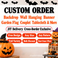 Cross-Border New Halloween Background Cloth High-End Atmosphere Door Cover Holiday Indoor Door Decoration Hanging Cloth Door Width Customization