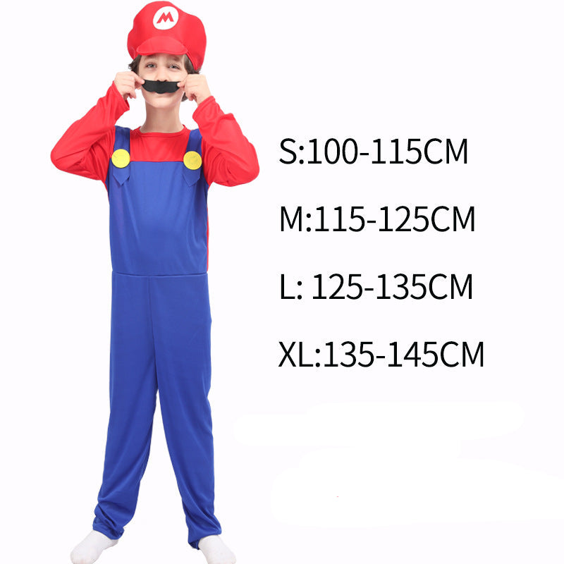 Halloween cosplay Anime Costume Parent Child cosplay Children Mario Clothes Super Mary Costume