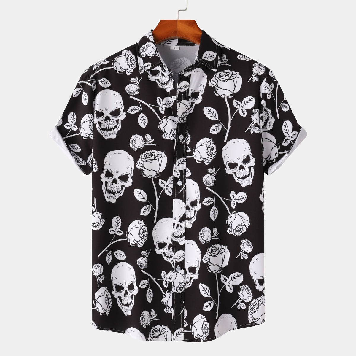 Amazon Cross-border Trade 2024 New Halloween Men's Casual Printed Short-sleeved Shirt Beach Shirt for Men
