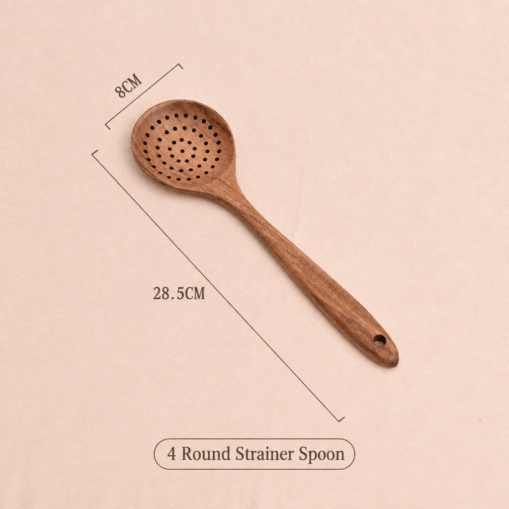 Paint-free Wax-free Wooden Cooking Spoon Shovel suit Kitchenware Long Handle Non-stick Pan Stir-frying Shovel Wooden Acacia Soup Spoon