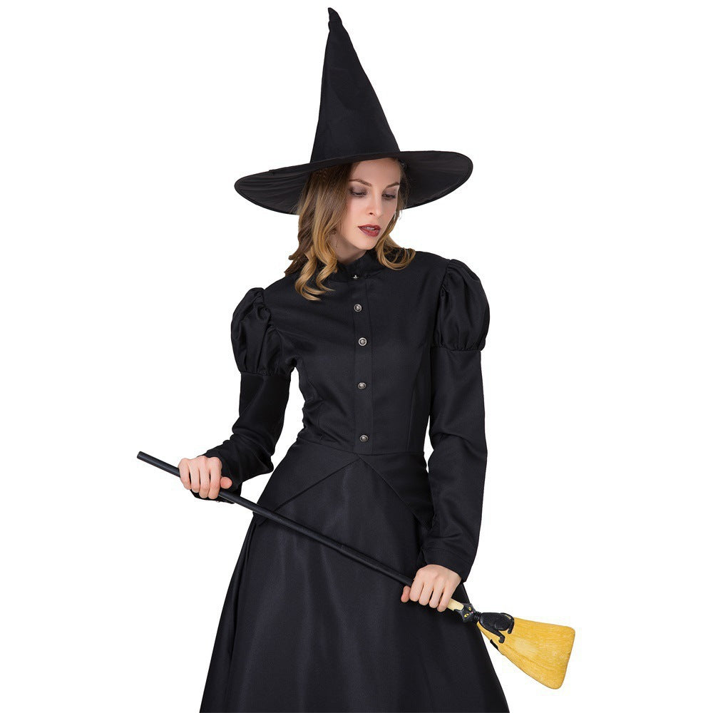 Halloween Costume Carnival Stage Performance, Adult Cosplay, Black Witch, Witch Role-playing Costume
