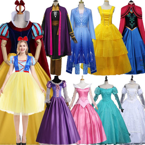Adult Halloween Snow White Bell Cinderella Ice Sleeping Beauty Rapunzel Party Stage Performance Princess Dress