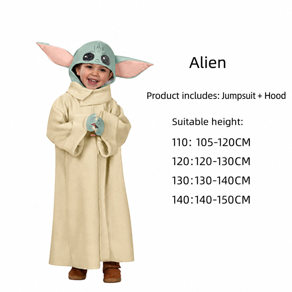Black Soldier White Soldier Star Wars Costume Halloween Jedi Knight Children's Cos Yoda Mandalorian Jumpsuit