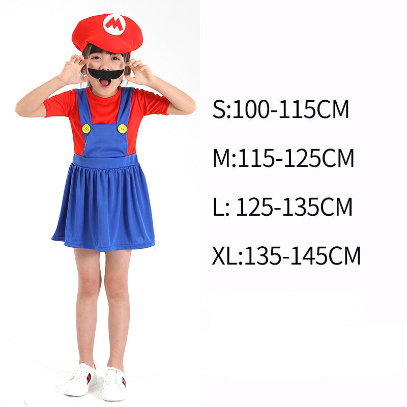 Halloween cosplay Anime Costume Parent Child cosplay Children Mario Clothes Super Mary Costume