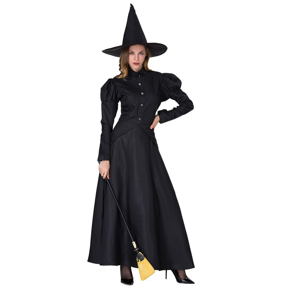 Halloween Costume Carnival Stage Performance, Adult Cosplay, Black Witch, Witch Role-playing Costume
