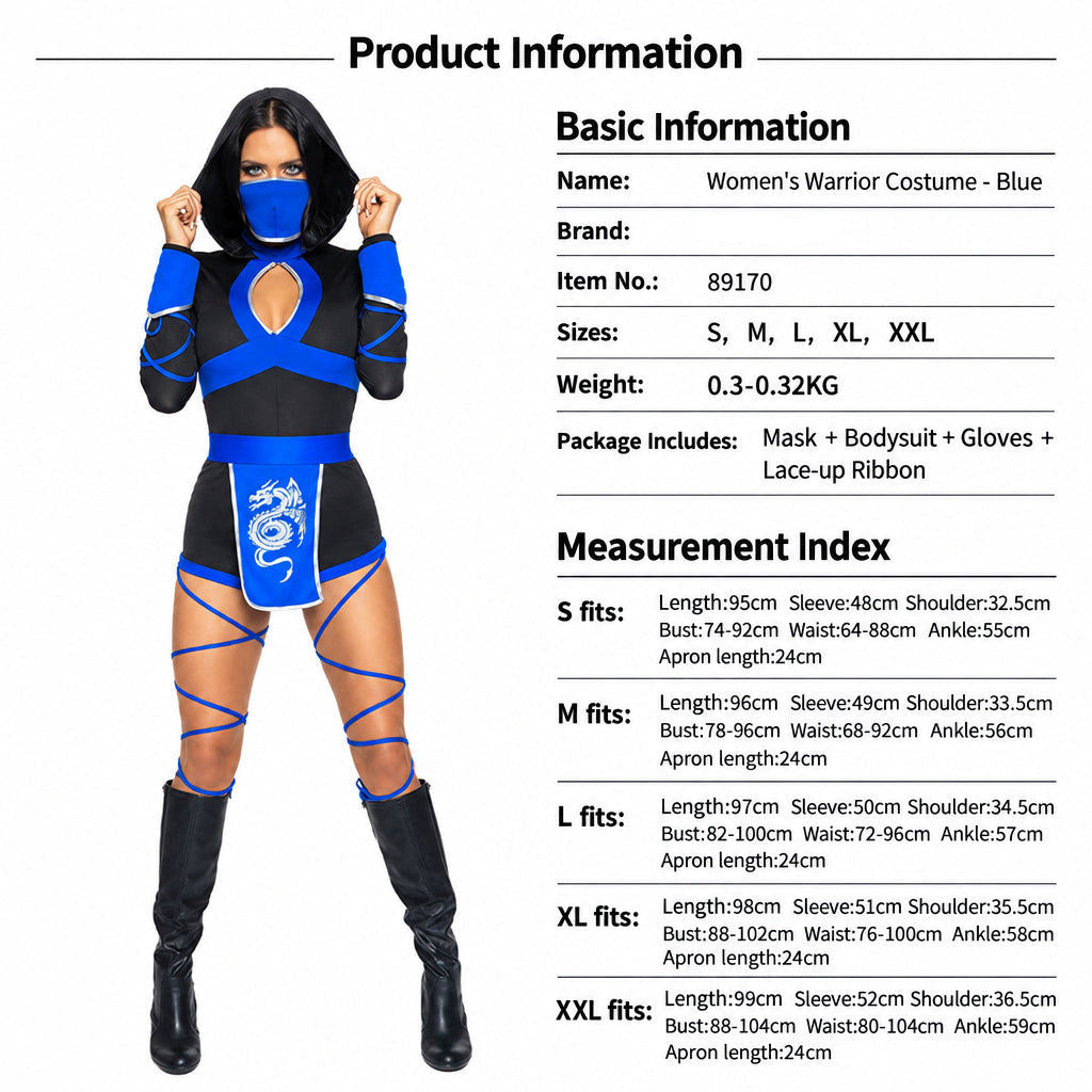 Japanese Ninja Costume Female Samurai Uniform Dragon Japanese Ninja Uniform Halloween Costume Game Uniform Cosplay Cos