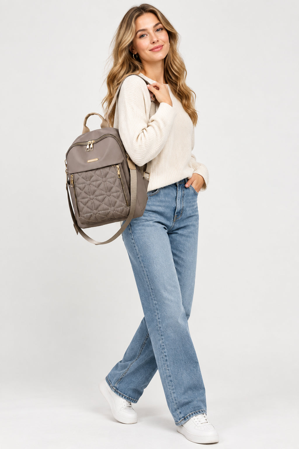 Cross-Border Hot-Selling Backpack for Women - Fashionable and Versatile Women's Backpack Small Bag Travel Large Capacity Computer School Bag