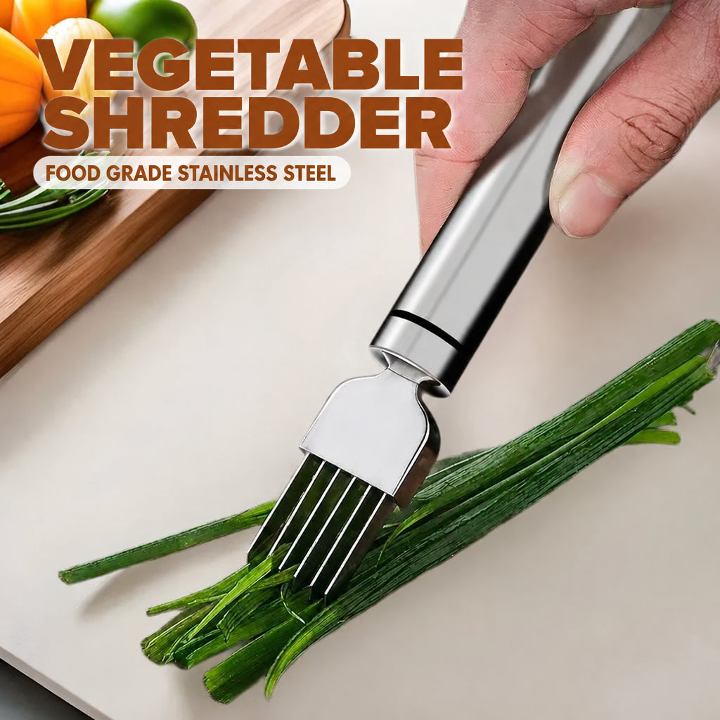 Stainless Steel Onion Cutter, Onion Knife, Shredder, Kitchen Tool, Shredding Knife, Multifunctional Kitchen Utensil with Hanging Hole, Grater