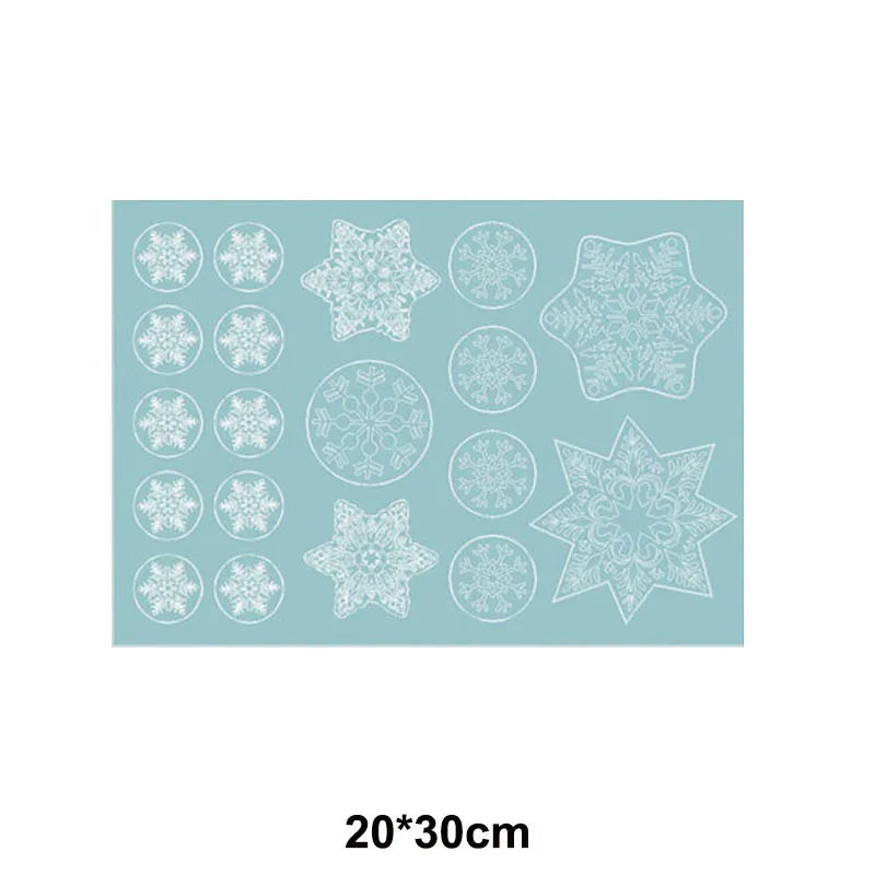 Christmas Window Stickers Santa Claus Reindeer Snowflake Static Window Clings Merry Christmas Glass Decals New Year Party Decors