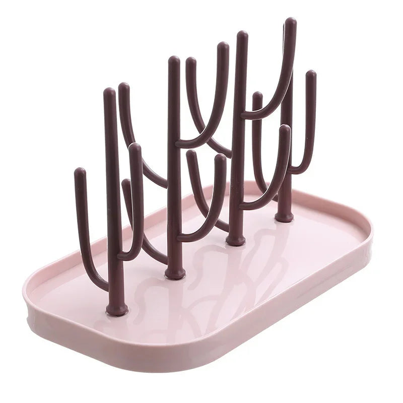 Baby Bottle Countertop Drying Rack Detachable Toddler Sippy Cups Infant Dishes Dryer Holder With Drainer Tray Baby Accessories