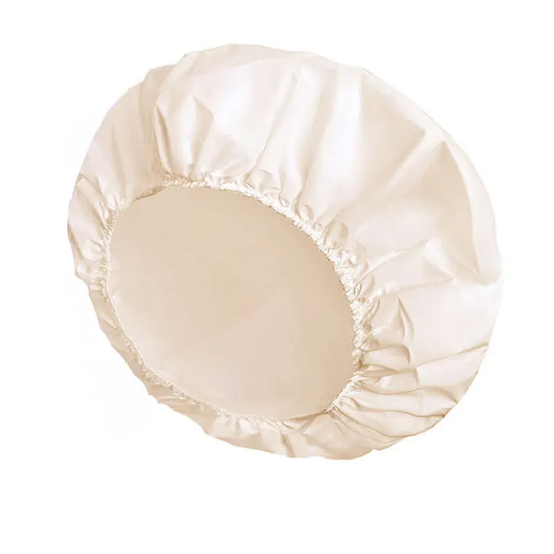 Cuffia doccia antiscivolo in plastica riutilizzabile, cuffia per capelli da bagno con elastico