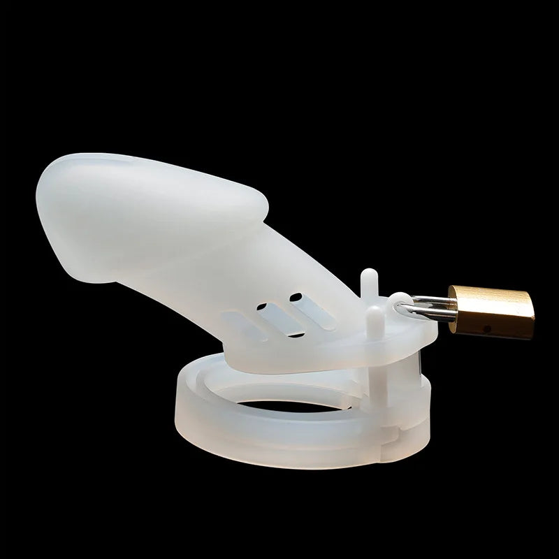 Silicone Urethra Chastity Lock with 5 Snap Ring Penis Bondage Adult Men's Chastity Cage Cock Restriction BDSM Abstainer Sextoys