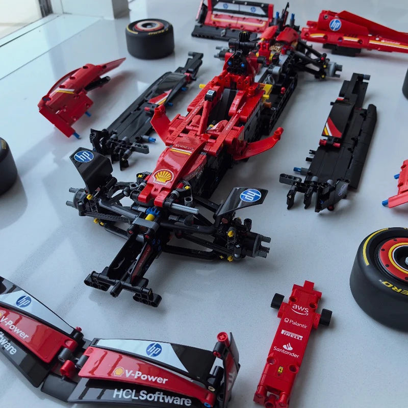 Room Decoration 1361 Pieces Red Sports Racing Car Building Block Set Super Car Bricks Adults Birthday Christmas Gift