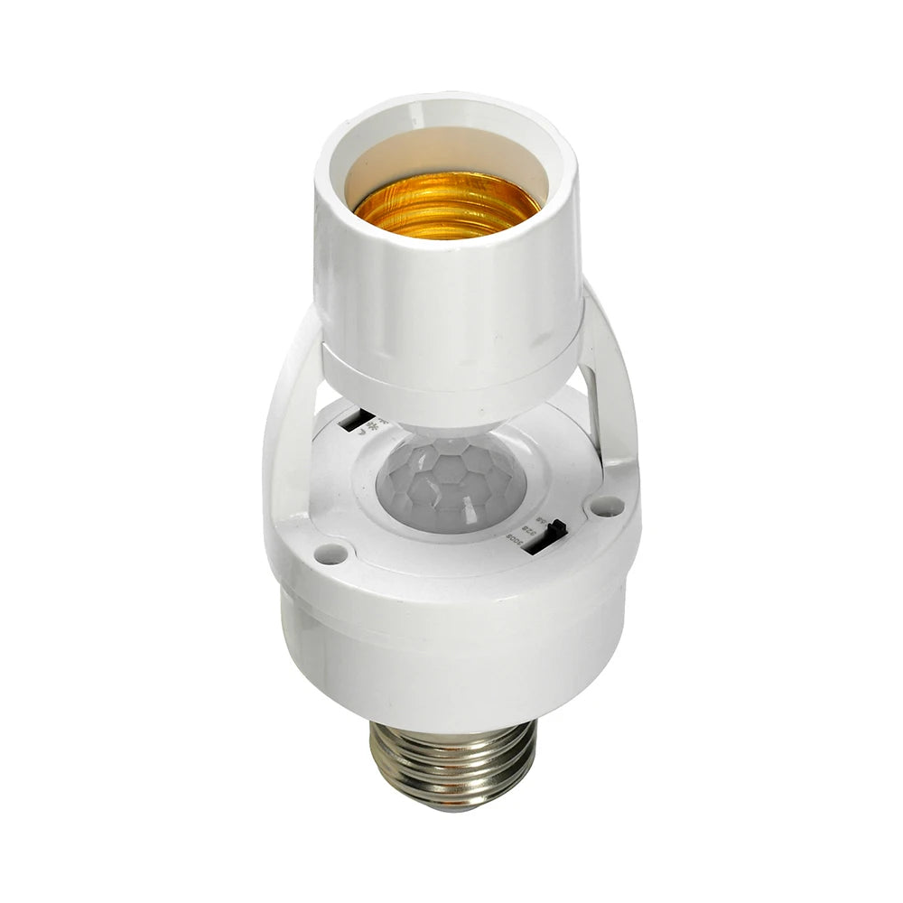 Motion Sensor Led Lamp Base E27 Socket Converter Light Bulb Holder Adapter Switch Adjustable PIR Human Induction Light Accessory