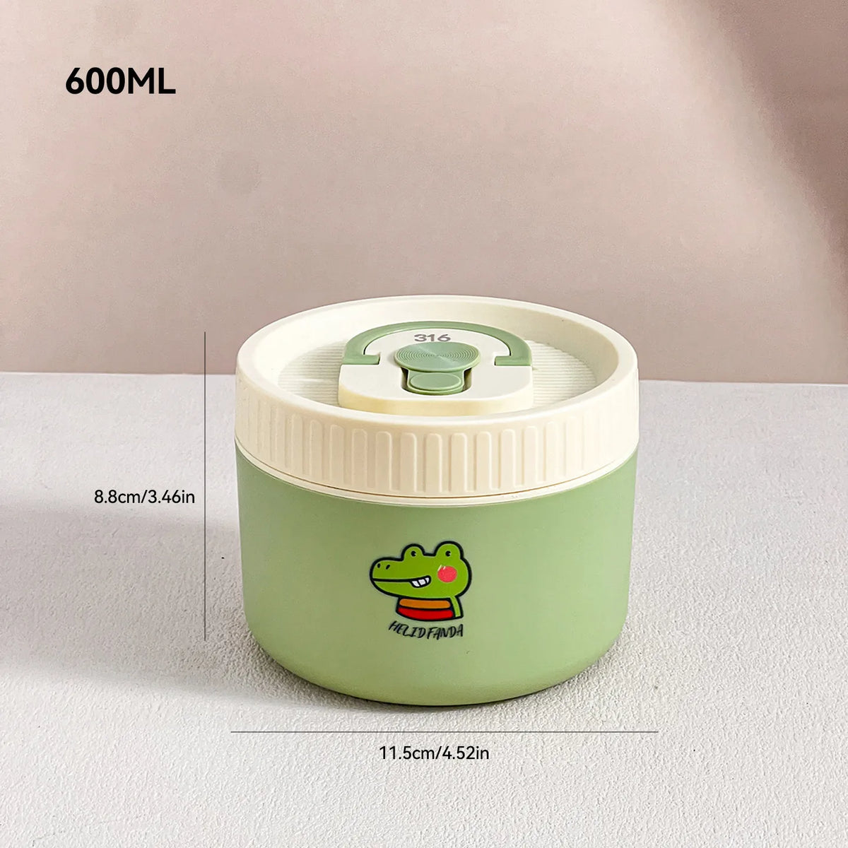 WORTHBUY Cute Thermal Bento Box Portable 304 Stainless Steel Lunch Box Heatable Sealed Leak-proof Food Container For Kids