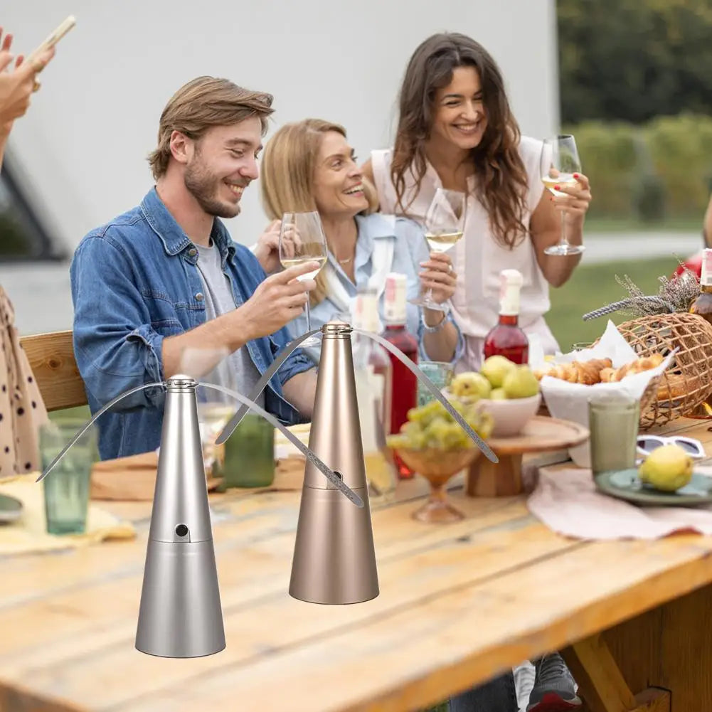 Portable 360° Rotating Automatic Soft Mosquito & Fly Repellent Fan Battery Powered Ideal for Outdoor Family Picnics