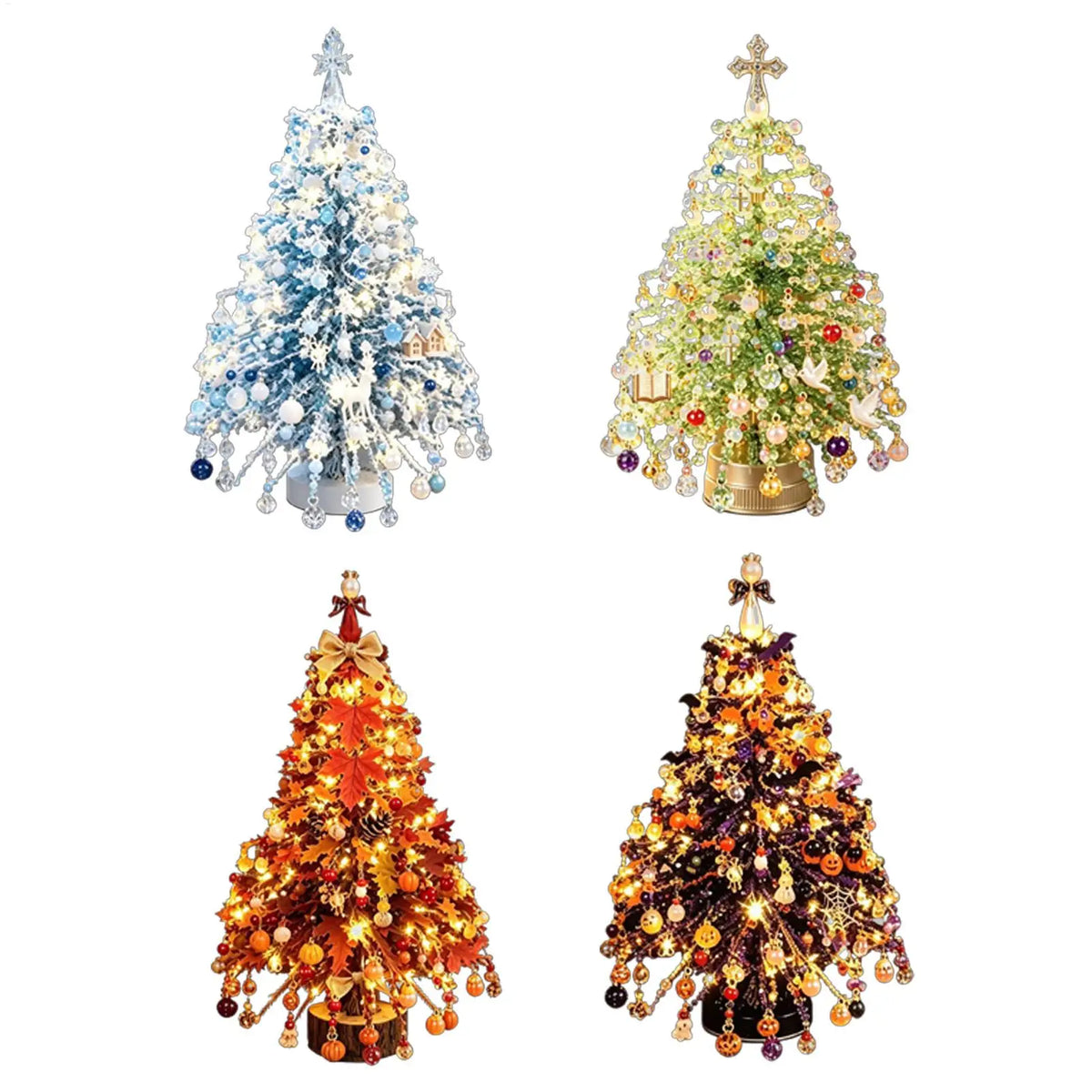 DIY Beaded Christmas Tree Kit Handmade Creative DIY Beading Project Set 3D Crystal Bead Holiday Craft Set for Women Men Home