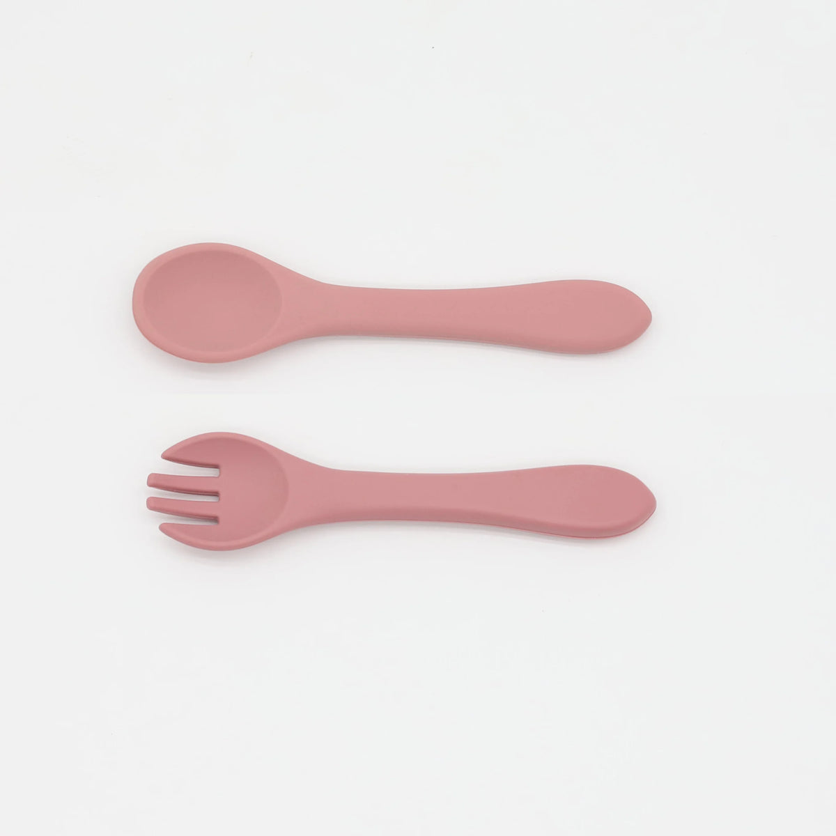 2Pcs/Set Soft Silicone Baby Training Spoon Fork Set Kids Tableware Infant Toddler Feeding Accessories