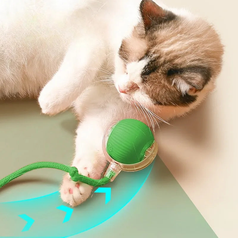 Cat Interactive Ball Toy Automatic Rolling Ball Faux Tail Smart Pet Electric Toy Cat Training Imitate Mouse Toy Pet Supplies
