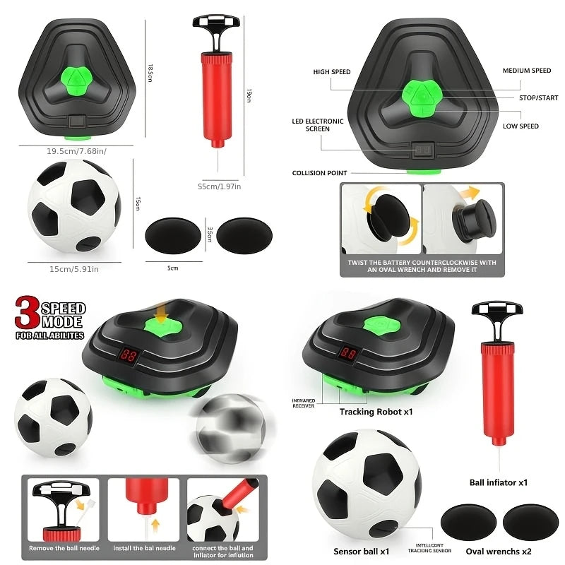 Soccer Robot Indoor Soccer Game with Soccer Tracker & Speed Model for Kids Indoor Soccer Training Equipment Sports Toys for Boys