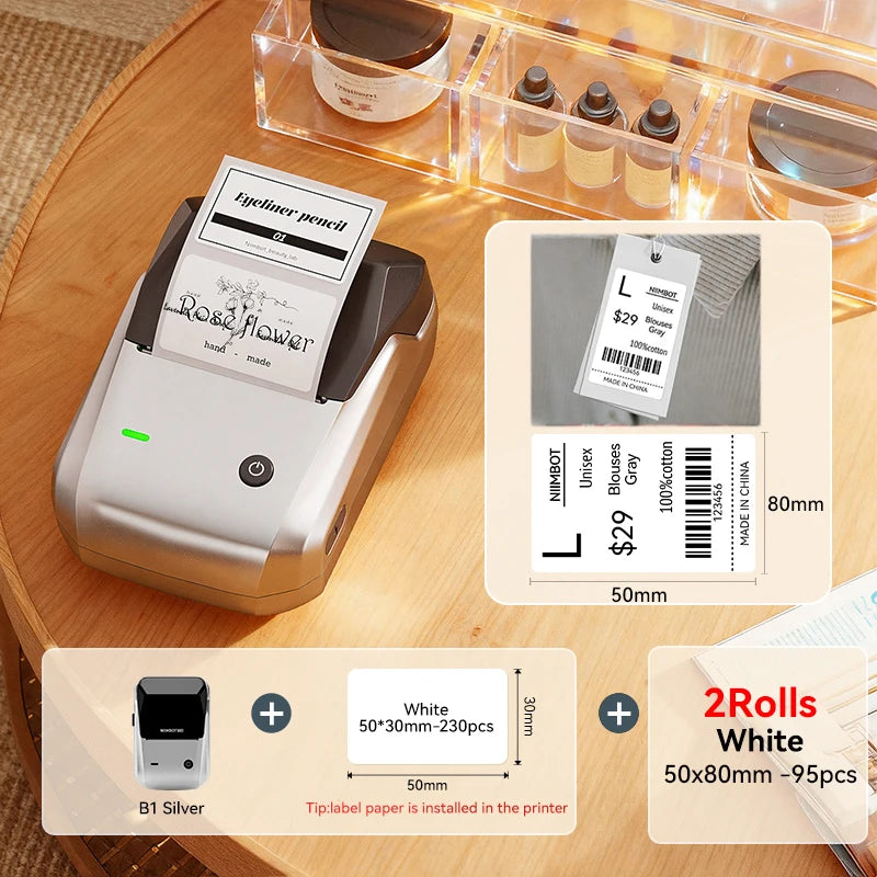 Niimbot B1/B1 PRO Thermal Label Printer Bluetooth Pocket Label Maker Barcode QR Code Self-adhesive Sticker Labeling Machine
