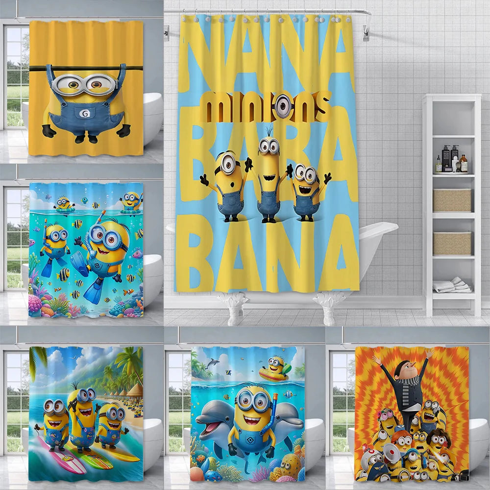Shower For M-Minionss Curtain Waterproof Polyester Fabric Paint Colorful Bath Curtains Home Bathroom Decor Curtain With Hook